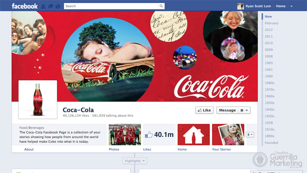 Creative Facebook Timeline Brand Cover by Coca Cola Creative Facebook Timeline Brand Cover by Coca Cola