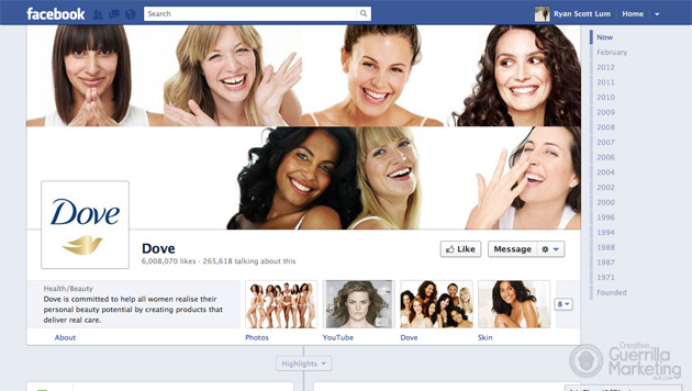 Creative Facebook Timeline Brand Cover by Dove Creative Facebook Timeline Brand Cover by Dove