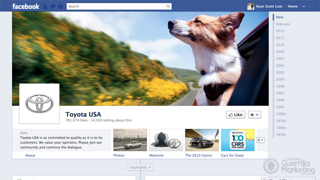 Creative Facebook Timeline Brand Cover by Toyota USA Creative Facebook Timeline Brand Cover by Toyota USA