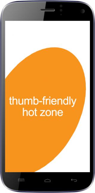thumb-friendly zone