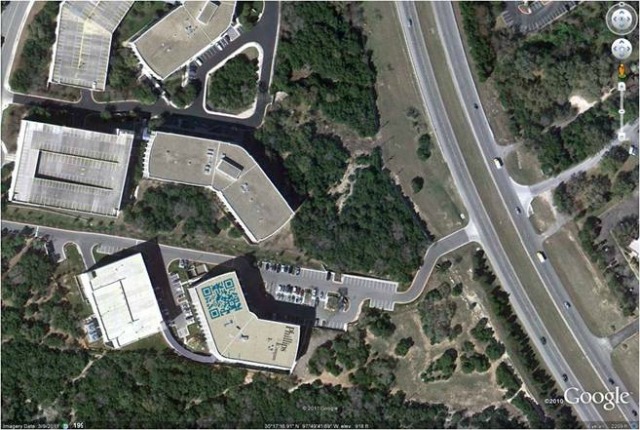 edcc070cb30186765903a4fbfc0ff31d QR Codes Seen from the Sky in Google Maps Guerilla Marketing Example